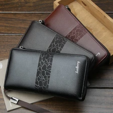 High Capacity Men's Business Clutch Wallet Long Zipper Card Holder Purse Handbag