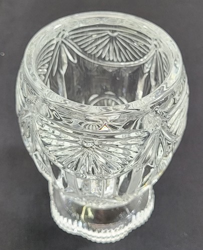 I) Dick geschliffenes kristallklares Glas Knospenvase Kelch 4 Zoll - Bild 4 von 5
