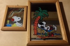 Snoopy - coppia di quadretti con specchio 