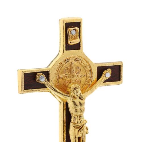 2 pièces alliage crucifix croix statue statue figurine pour décoration automobile chrétienne - Photo 1/12