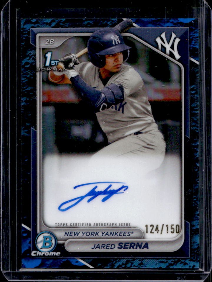 2024 Bowman Jared Serna Chrome Auto Blue Lunar Refractor 1st #124/150