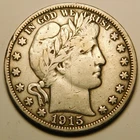 1915 S Barber Half Dollar VG-F  "As Pictured - Cleaned Observe"