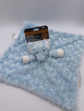 New Blankets and Beyond Lovey Elephant Rosette Swirl Blue White Plush Security