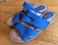 Women's Eurosoft Sofft Nadine Vegan Slide Sandals-Blue-8 1/2M-EUC