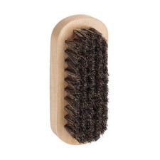 Shoe Cleaning Brush 4"x1" Beech Wood Horsehair Boot Polish Brushes, Brown