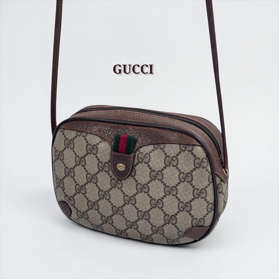 GUCCI Sherry Line GG Supreme Shoulder bag Vintage Used From Japan