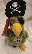 Disney Parks Pirates of the Caribbean Plush Green Parrot 11 inch Stuffed Bird
