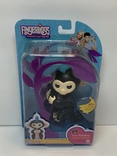 Fingerlings Finn the Baby Monkey  Interactive Palm Sized Toy, Black/Blue NEW