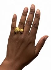 Mushroom Ring Uno De 50 STYLE Geometric Gold Sz 6 7 Boho Mirror Boho Steampunk