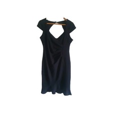 Lipsy Black Cap Sleeve Frill Hem Evening Party Dress Size 14