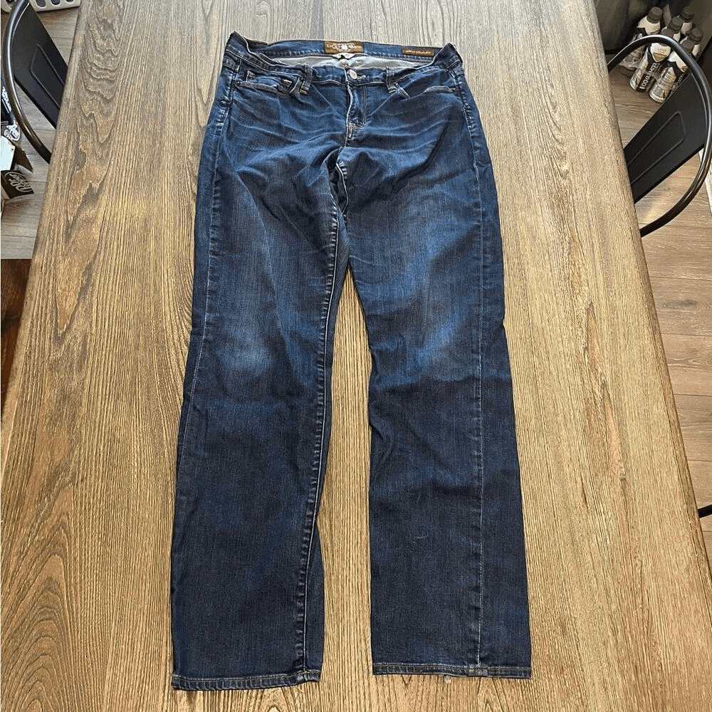 Lucky Brand Sofia Straight Jeans Mid-Rise Denim Medium Wash Blue Size 14/32