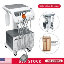 Dental Portable Mobile Delivery Unit System 4 Holes Air Compressor Suction Cart