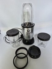 Magic Bullet Blender Set Silver Compact Smoothie Maker with Cups & Lids