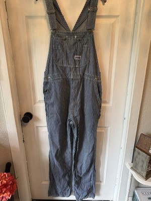 Big Smith Striped Cotton Work Overalls Coveralls Blue White Unisex