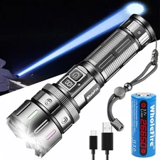 Super Bright 5000000 Lm 30W LED Flashlight Rechargeable Tactical LED Work Light