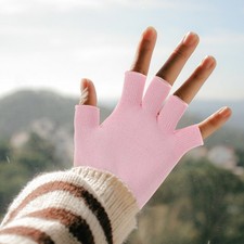 1 Pair Elastic Gel Mittens Pink Cotton Spandex Moisturizing Hand Gloves