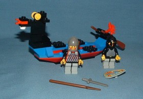 CASTLE, BLACK KNIGHTS BOAT SET NO. 1547 - LEGO - 1993 - USED CONDITION