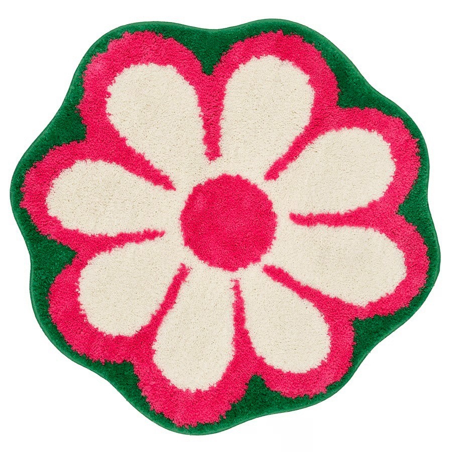 IKEA KARRKNIPPROT Bathmat, Floral Pattern, Multicolor Bright Pink