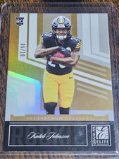 2025 Panini Donruss Elite Kaleb Johnson RC Die Cut Gold Prizm #d 05/10 Steelers