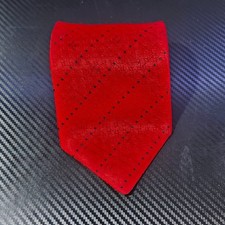 Holidays Red Geometric Patterened 100% Silk Tie Made in USA