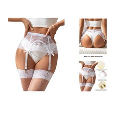 Damen Strumpfhalter Sexy Strapsgürtel mit 4 Breit Strapsen, Größe XL-XXL