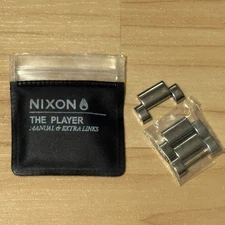 Nixon The Player (3) Watch Band Links Pieces Spare Silver Stainless Steel NEW