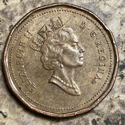 1867-1992 Canadian One Cent Mouth Open and Rim ErrorElizabeth II