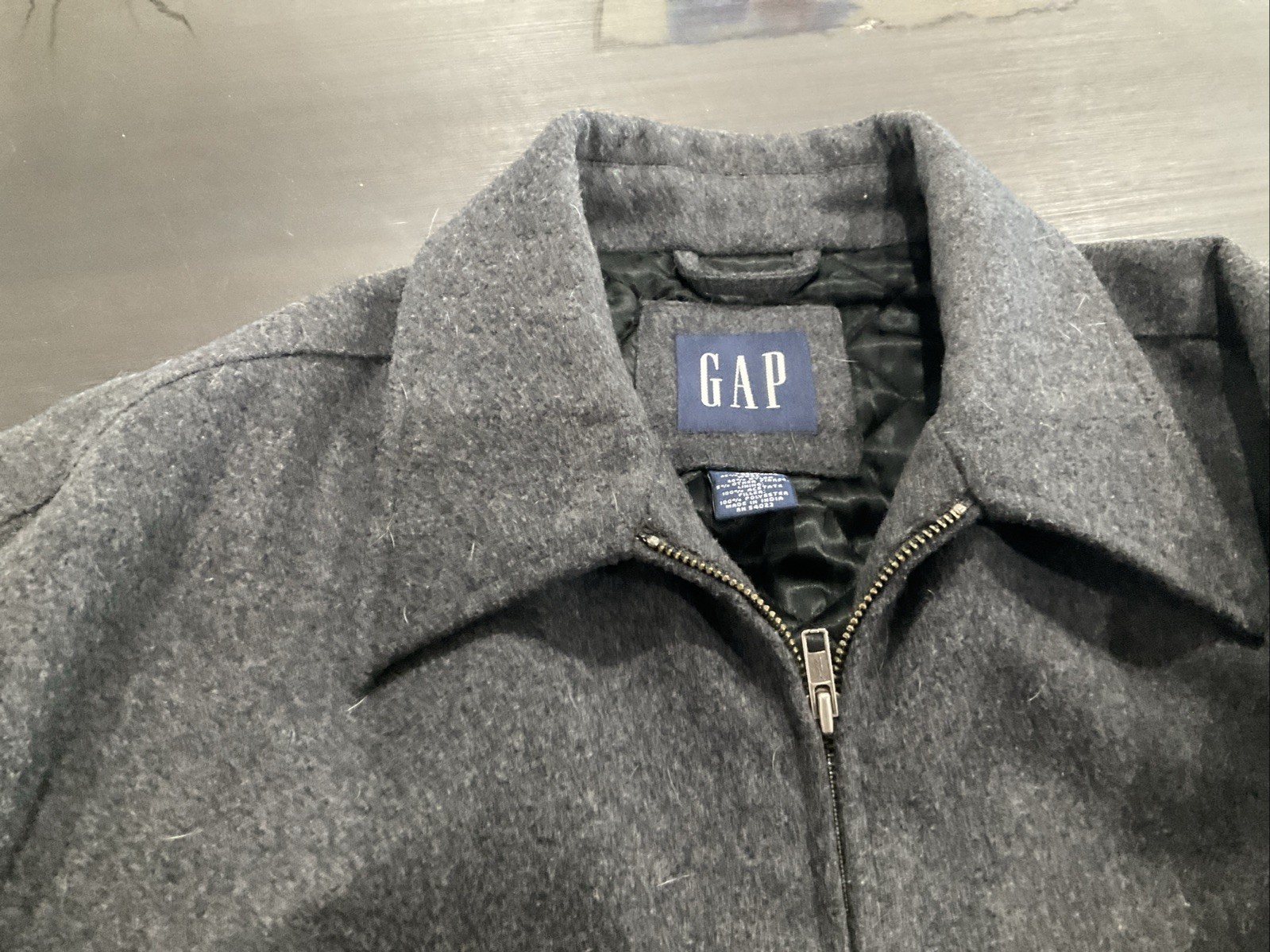 Gap Mens Gray Wool Blend Zip Up Jacket Sz XL - image 2