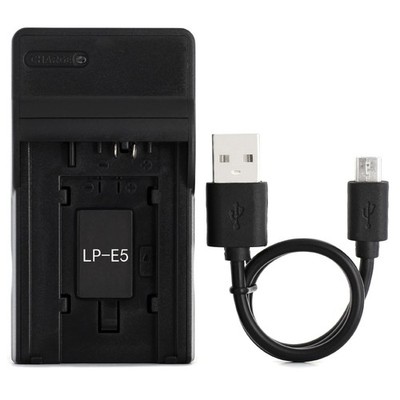 Norifon LP-E5 USB Ladegerät für Canon EOS 1000D, 450D, Ladegerät, schwarz 