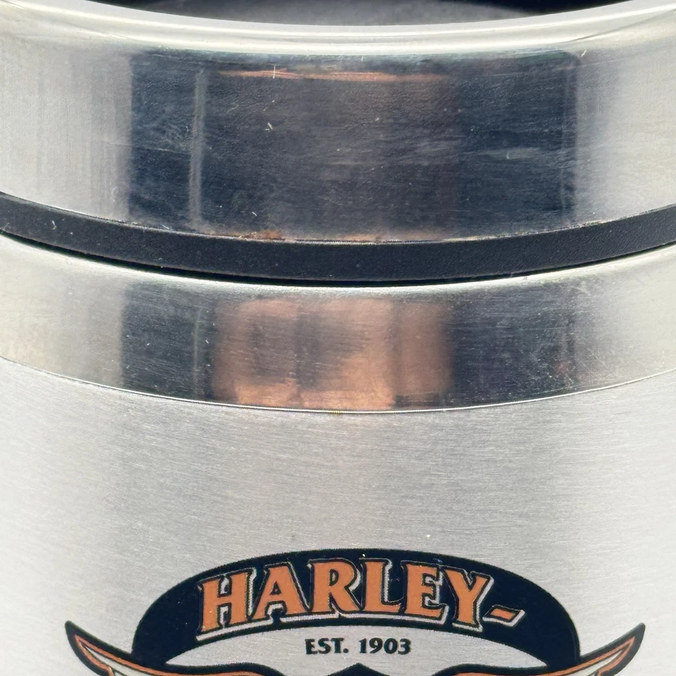 Taza de viaje Harley-Davidson de acero inoxidable 16 oz Milwaukee WI logotipo mango taza Foto 4 de 4