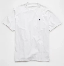 American Eagle Shirt Mens Small Crew Neck Classic Essential Casual White Tee NEW