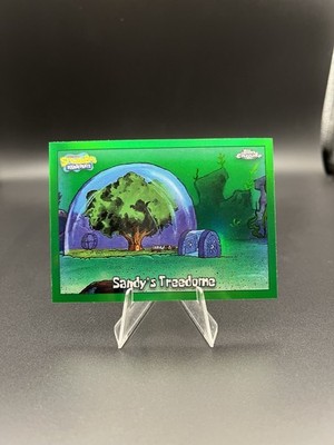 2025 Topps Chrome SpongeBob Sandy's Treedome Kelp Green Refractor #128