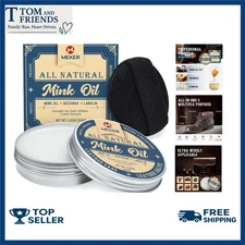 Non-Toxic Mink Oil & Sponge for Leather Care - Perfect for Shoes & Accessories