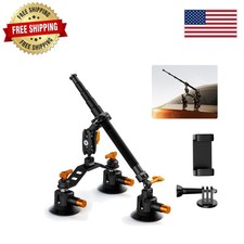 Versatile 3-in-1 Triple Suction Cup Car Mount with Adjustable Design for Cameras