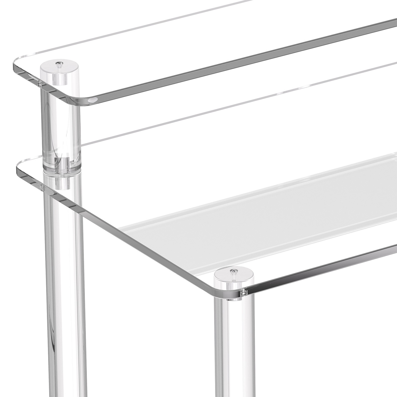 Uimoso Acrylic Desk with Two Levels and Monitor Riser for Office or Study Use