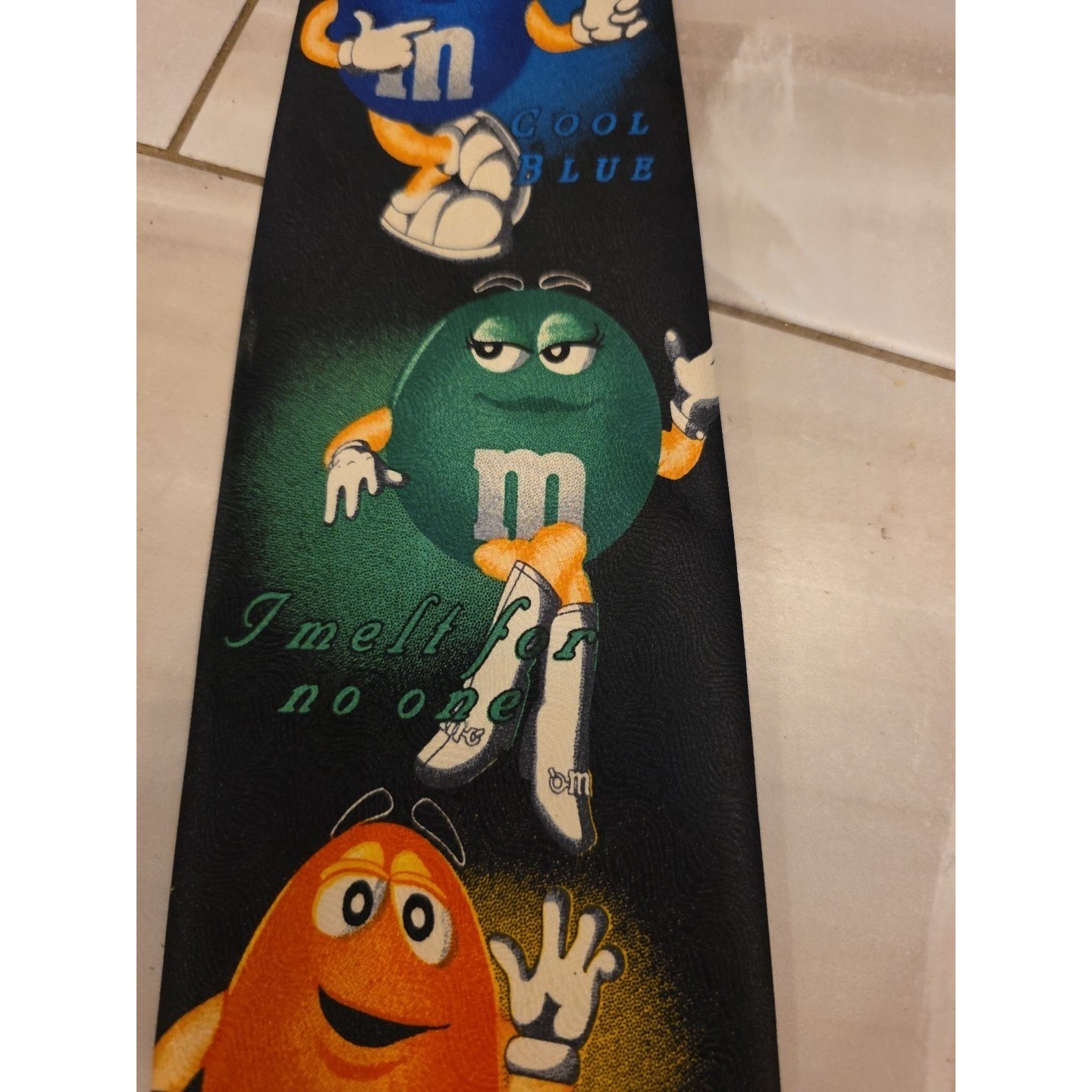 M&M's Brand Character Slogans Novelty Tie Necktie Black 100percent Polyester B1 image 9