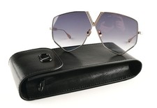  Valentino V-Hexagon VLS-115A-64 Gold Oversized Platinum Gray Sunglasses