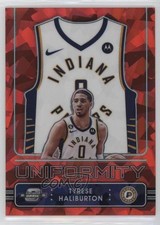 2022 Contenders Optic Uniformity Red Cracked Ice Prizm Tyrese Haliburton #9 0qw3