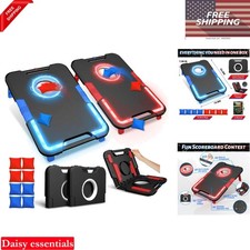 LED Cornhole Board Set Light-Up Outdoor Game with 2 Boards 8 Bean Bags