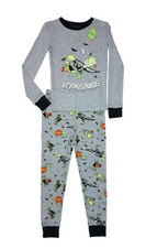 Boy's Dinosaur Spookysaurus Glow-In-The-Dark Halloween Soft Pajama Set, Size 6