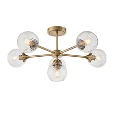 Luminosa Allegra 6 Light Multi Arm Glass Shade Semi Flush Ceiling Lamp RRP£148