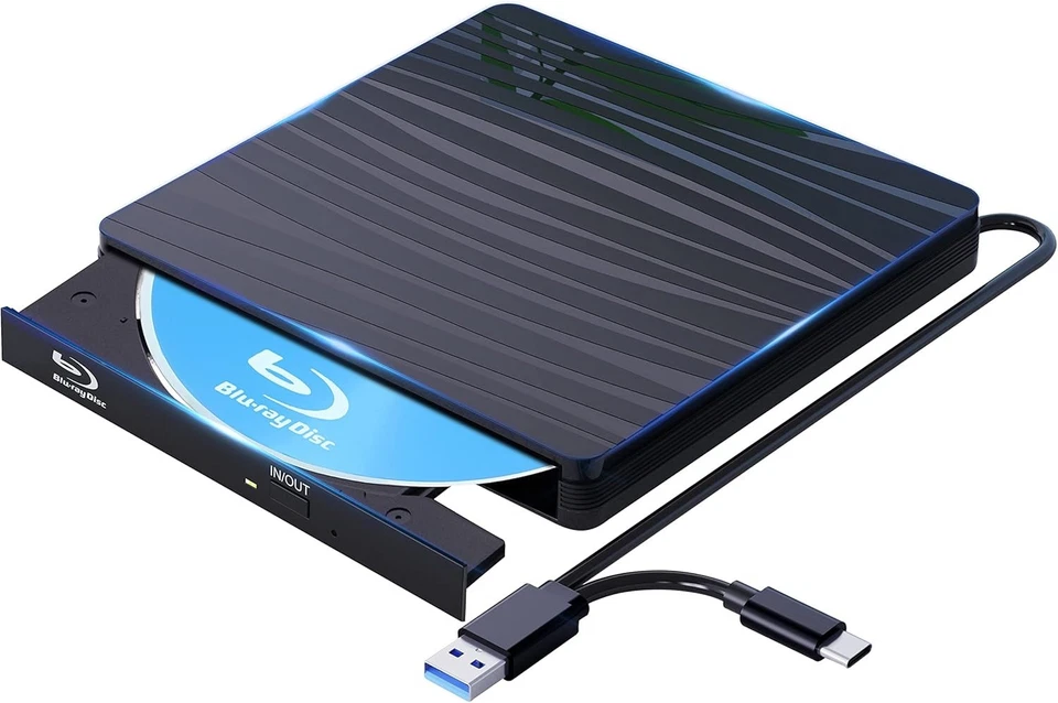 Pioneer-Matschita-LG-HP-Hatachi Extern Bluray Brenner SD/TF Slot USB-C-.-Top Neu - Bild 1 von 4