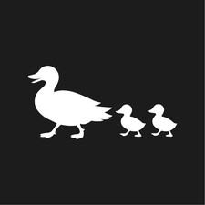 Duck Family 2 ducklings Vinyl Decal Car Window Laptop ducks Sticker