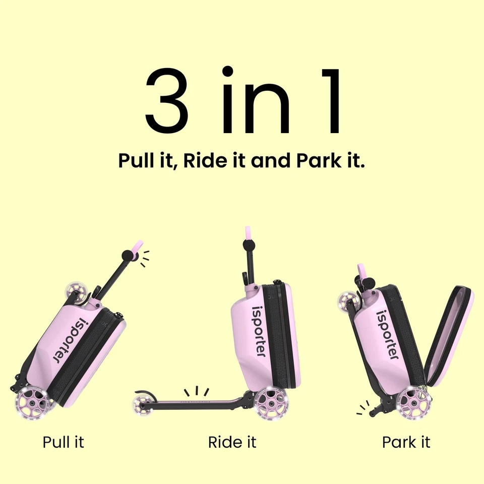 iSporter Equipaje Scooter para Niños Edades 2-5 o 3-5 | Maleta Scooters... Foto 3 de 4