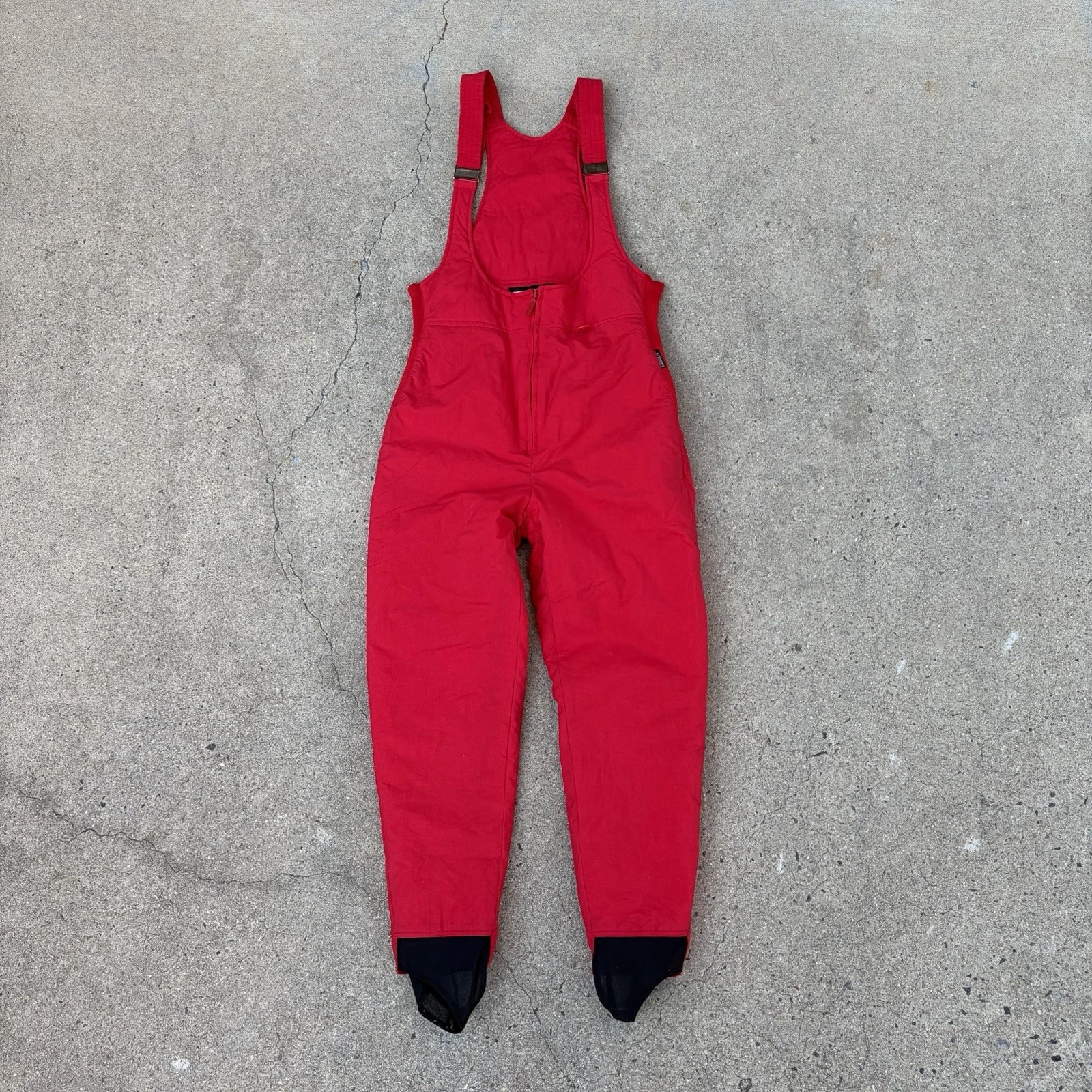 Vintage Women’s Snuggler Ski Bib Overalls Snow Pants Ladies Sz 12 Red Insulated