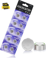 LR44 Batteries 10 Pack, L1154F AG13 357 303 SR44 A76 Premium Alkaline Battery 1.