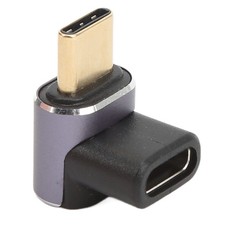 90 Degree USB C Adapter Male To Female 40Gbps 100W Aluminum Alloy USB C Righ BL
