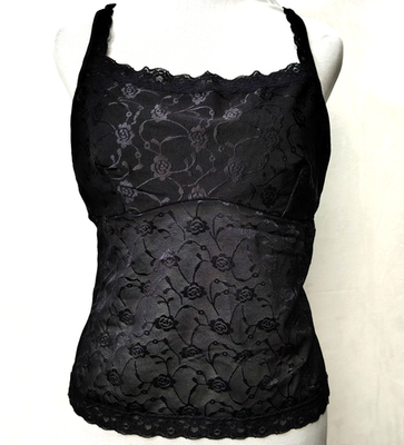 トップス malion vintage 4way lace camisole Vassarette XL 42 Black Roses Lace Camisole Womens Tank Top Sheer