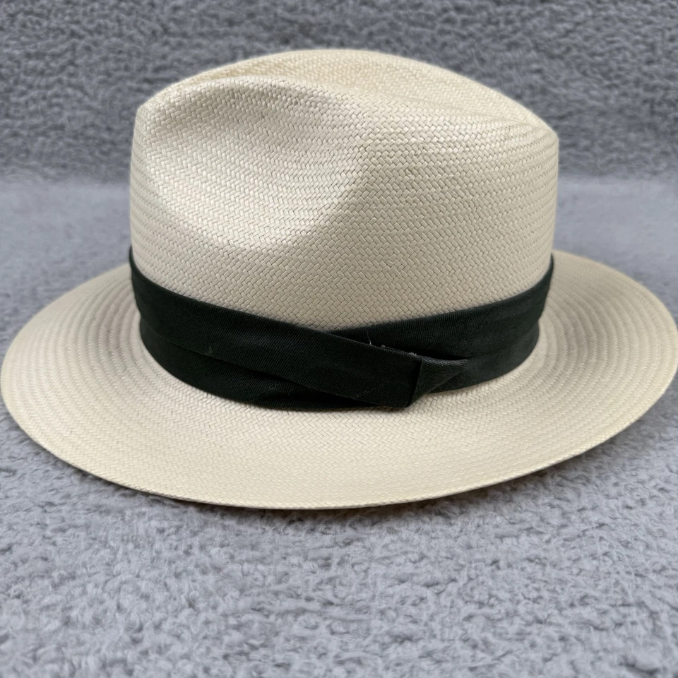 Sombrero Scala Classica Fedora Para Hombre Mediano Hecho a Mano Fibra Natural Banda Negra Foto 2 de 4