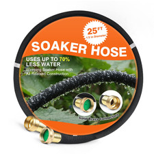 Soaker Hose 25 FT Garden Irrigation 1/2" Diameter Water Saving Soaker Drip